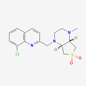 molecular formula C17H20ClN3O2S B5591403 8-chloro-2-{[(4aS*,7aR*)-4-methyl-6,6-dioxidohexahydrothieno[3,4-b]pyrazin-1(2H)-yl]methyl}quinoline 