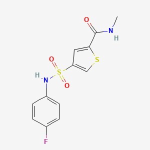 molecular formula C12H11FN2O3S2 B5591407 4-{[(4-fluorophenyl)amino]sulfonyl}-N-methyl-2-thiophenecarboxamide 