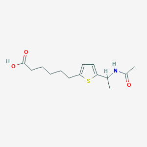 molecular formula C14H21NO3S B5591413 6-{5-[1-(acetylamino)ethyl]-2-thienyl}hexanoic acid 