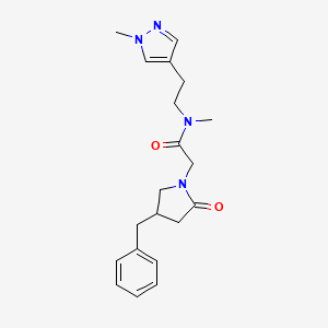 molecular formula C20H26N4O2 B5591418 2-(4-benzyl-2-oxopyrrolidin-1-yl)-N-methyl-N-[2-(1-methyl-1H-pyrazol-4-yl)ethyl]acetamide 