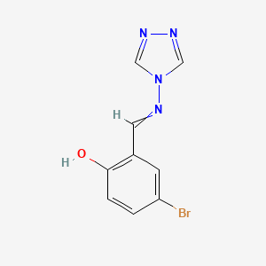 molecular formula C9H7BrN4O B5591513 4-bromo-2-[(4H-1,2,4-triazol-4-ylimino)methyl]phenol 