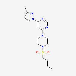 molecular formula C16H24N6O2S B5591520 4-[4-(丁基磺酰基)-1-哌嗪基]-6-(3-甲基-1H-吡唑-1-基)嘧啶 