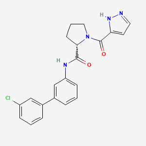 molecular formula C21H19ClN4O2 B5591583 N-(3'-氯联苯-3-基)-1-(1H-吡唑-3-基羰基)-L-脯氨酰胺 