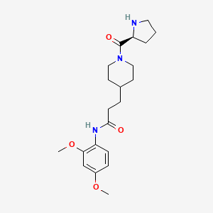 molecular formula C21H31N3O4 B5591589 N-(2,4-dimethoxyphenyl)-3-(1-L-prolyl-4-piperidinyl)propanamide hydrochloride 