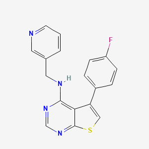 molecular formula C18H13FN4S B5591617 5-(4-fluorophenyl)-N-(3-pyridinylmethyl)thieno[2,3-d]pyrimidin-4-amine 