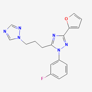 1-(3-fluorophenyl)-3-(2-furyl)-5-[3-(1H-1,2,4-triazol-1-yl)propyl]-1H-1,2,4-triazole