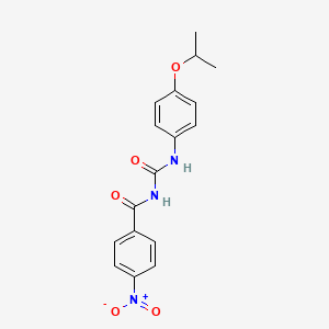 molecular formula C17H17N3O5 B5591661 N-{[(4-isopropoxyphenyl)amino]carbonyl}-4-nitrobenzamide 