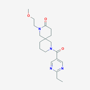 molecular formula C19H28N4O3 B5591666 8-[(2-ethyl-5-pyrimidinyl)carbonyl]-2-(2-methoxyethyl)-2,8-diazaspiro[5.5]undecan-3-one 