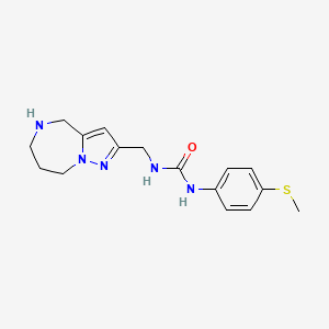 molecular formula C16H21N5OS B5591672 N-[4-(methylthio)phenyl]-N'-(5,6,7,8-tetrahydro-4H-pyrazolo[1,5-a][1,4]diazepin-2-ylmethyl)urea 