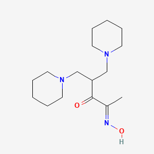molecular formula C16H29N3O2 B5591674 5-(1-piperidinyl)-4-(1-piperidinylmethyl)-2,3-pentanedione 2-oxime 