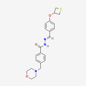 molecular formula C22H25N3O3S B5591691 4-(4-morpholinylmethyl)-N'-[4-(3-thietanyloxy)benzylidene]benzohydrazide 