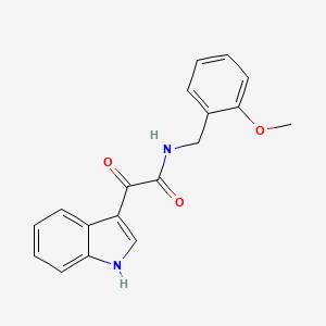 molecular formula C18H16N2O3 B5591701 2-(1H-indol-3-yl)-N-(2-methoxybenzyl)-2-oxoacetamide 
