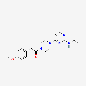 molecular formula C20H27N5O2 B5591708 N-乙基-4-{4-[(4-甲氧基苯基)乙酰基]-1-哌嗪基}-6-甲基-2-嘧啶胺 