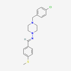 molecular formula C19H22ClN3S B5591709 4-(4-chlorobenzyl)-N-[4-(methylthio)benzylidene]-1-piperazinamine 