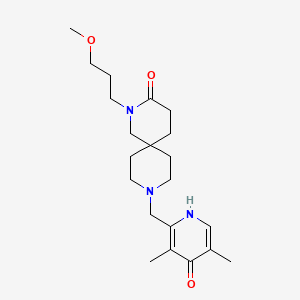 molecular formula C21H33N3O3 B5591711 9-[(3,5-dimethyl-4-oxo-1,4-dihydropyridin-2-yl)methyl]-2-(3-methoxypropyl)-2,9-diazaspiro[5.5]undecan-3-one 