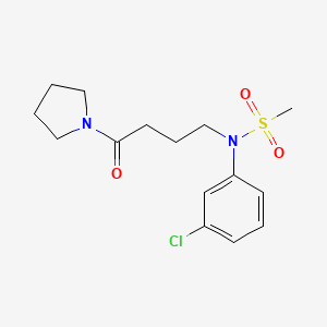 molecular formula C15H21ClN2O3S B5591727 N-(3-chlorophenyl)-N-[4-oxo-4-(1-pyrrolidinyl)butyl]methanesulfonamide 