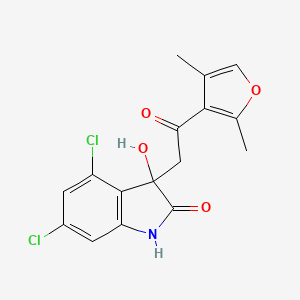 molecular formula C16H13Cl2NO4 B5591742 4,6-dichloro-3-[2-(2,4-dimethyl-3-furyl)-2-oxoethyl]-3-hydroxy-1,3-dihydro-2H-indol-2-one 