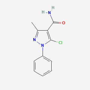 molecular formula C11H10ClN3O B5591753 5-氯-3-甲基-1-苯基-1H-吡唑-4-甲酰胺 CAS No. 117518-83-9