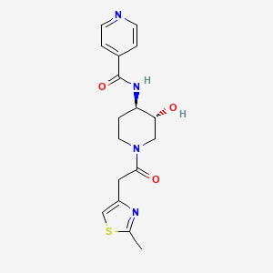molecular formula C17H20N4O3S B5591760 N-{(3R*,4R*)-3-hydroxy-1-[(2-methyl-1,3-thiazol-4-yl)acetyl]piperidin-4-yl}isonicotinamide 