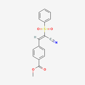 molecular formula C17H13NO4S B5591762 methyl 4-[2-cyano-2-(phenylsulfonyl)vinyl]benzoate 