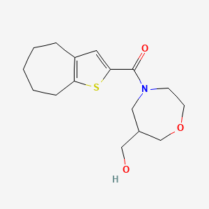 molecular formula C16H23NO3S B5591775 [4-(5,6,7,8-tetrahydro-4H-cyclohepta[b]thien-2-ylcarbonyl)-1,4-oxazepan-6-yl]methanol 