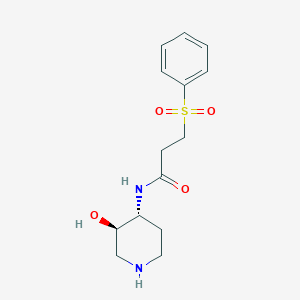 molecular formula C14H20N2O4S B5591786 N-[rel-(3R,4R)-3-hydroxy-4-piperidinyl]-3-(phenylsulfonyl)propanamide hydrochloride 