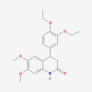 molecular formula C21H25NO5 B5591795 4-(3,4-二乙氧基苯基)-6,7-二甲氧基-3,4-二氢-2(1H)-喹啉酮 