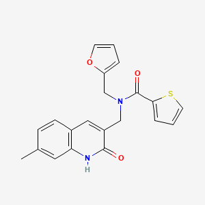 N-(2-furylmethyl)-N-[(2-hydroxy-7-methyl-3-quinolinyl)methyl]-2-thiophenecarboxamide