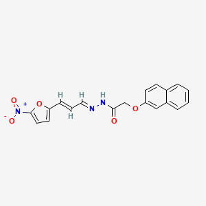 molecular formula C19H15N3O5 B5591805 2-(2-萘氧基)-N'-[3-(5-硝基-2-呋喃基)-2-丙烯-1-亚基]乙酰肼 