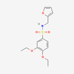 molecular formula C15H19NO5S B5591808 3,4-二乙氧基-N-(2-呋喃甲基)苯磺酰胺 