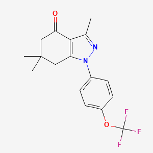 3,6,6-trimethyl-1-[4-(trifluoromethoxy)phenyl]-1,5,6,7-tetrahydro-4H-indazol-4-one