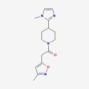 molecular formula C15H20N4O2 B5591815 4-(1-methyl-1H-imidazol-2-yl)-1-[(3-methyl-5-isoxazolyl)acetyl]piperidine 