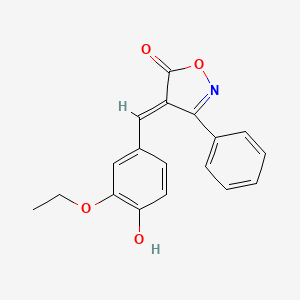 molecular formula C18H15NO4 B5591842 4-(3-ethoxy-4-hydroxybenzylidene)-3-phenyl-5(4H)-isoxazolone 