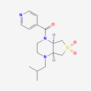 (4aR*,7aS*)-1-isobutyl-4-isonicotinoyloctahydrothieno[3,4-b]pyrazine 6,6-dioxide