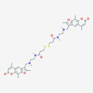 molecular formula C44H54N4O8S2 B055919 Dithiobis(ethylmethylamidoethylmethylaminomethyl-2,5,9-trimethylpsoralen) CAS No. 112250-61-0