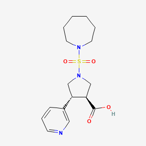 molecular formula C16H23N3O4S B5591906 (3S*,4R*)-1-(1-氮杂环戊烷磺酰基)-4-(3-吡啶基)-3-吡咯烷羧酸 