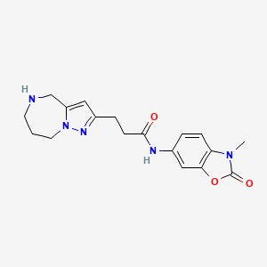 N-(3-methyl-2-oxo-2,3-dihydro-1,3-benzoxazol-6-yl)-3-(5,6,7,8-tetrahydro-4H-pyrazolo[1,5-a][1,4]diazepin-2-yl)propanamide hydrochloride