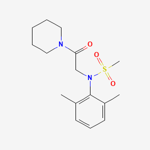 molecular formula C16H24N2O3S B5591925 N-(2,6-dimethylphenyl)-N-[2-oxo-2-(1-piperidinyl)ethyl]methanesulfonamide 