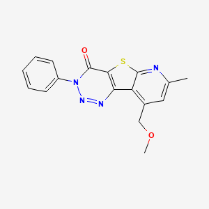 molecular formula C17H14N4O2S B5591927 9-(methoxymethyl)-7-methyl-3-phenylpyrido[3',2':4,5]thieno[3,2-d][1,2,3]triazin-4(3H)-one 