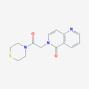 molecular formula C14H15N3O2S B5591940 6-(2-oxo-2-thiomorpholin-4-ylethyl)-1,6-naphthyridin-5(6H)-one 