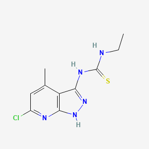 molecular formula C10H12ClN5S B5591961 N-(6-chloro-4-methyl-1H-pyrazolo[3,4-b]pyridin-3-yl)-N'-ethylthiourea 