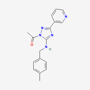 molecular formula C17H17N5O B5591973 1-acetyl-N-(4-methylbenzyl)-3-(3-pyridinyl)-1H-1,2,4-triazol-5-amine 