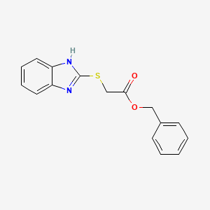 molecular formula C16H14N2O2S B5591981 苄基(1H-苯并咪唑-2-基硫)乙酸酯 