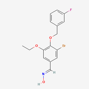 molecular formula C16H15BrFNO3 B5591984 3-bromo-5-ethoxy-4-[(3-fluorobenzyl)oxy]benzaldehyde oxime 