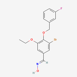 molecular formula C16H15BrFNO3 B5591984 3-溴-5-乙氧基-4-[(3-氟苄基)氧基]苯甲醛肟 