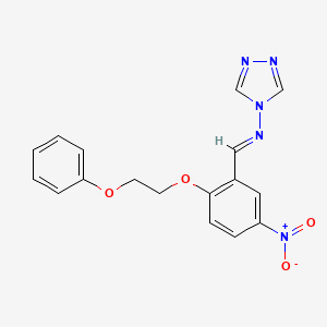 molecular formula C17H15N5O4 B5591992 N-[5-nitro-2-(2-phenoxyethoxy)benzylidene]-4H-1,2,4-triazol-4-amine 