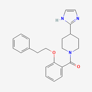 molecular formula C23H25N3O2 B5592001 4-(1H-imidazol-2-yl)-1-[2-(2-phenylethoxy)benzoyl]piperidine 