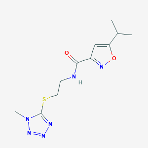 molecular formula C11H16N6O2S B5592007 5-异丙基-N-{2-[(1-甲基-1H-四唑-5-基)硫代乙基]-3-异噁唑基甲酰胺 