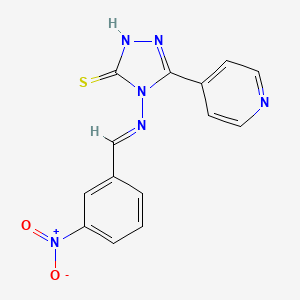 molecular formula C14H10N6O2S B5592030 4-[(3-nitrobenzylidene)amino]-5-(4-pyridinyl)-4H-1,2,4-triazole-3-thiol 