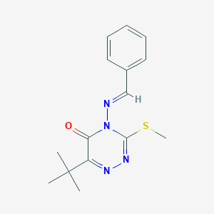 molecular formula C15H18N4OS B5592058 4-(苄亚甲基氨基)-6-叔丁基-3-(甲硫基)-1,2,4-三嗪-5(4H)-酮 